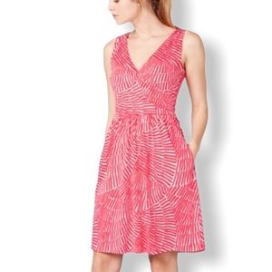 BODEN PRETTY RUCHED FAUX WRAP SLEEVELESS DRESS  8